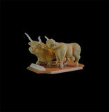 bull and cow carving