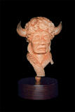 indian head bust carving