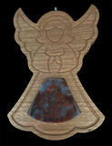 cherry angel ornament with moss agate inlay