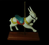 carousel goat painted carving