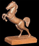 rearing horse carving