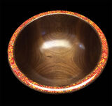 walnut bowl with calcite epoxy inlay