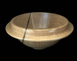white oak bowl with walnut inset