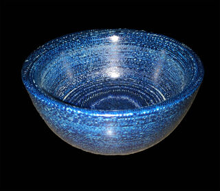 blue jean in epoxy resin bowl