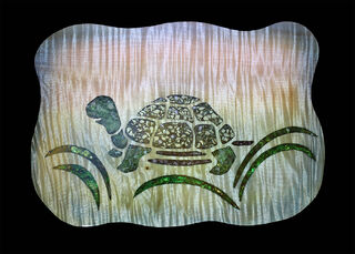 maple turtle platter with inlay