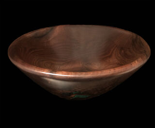 walnut bowl with malachite inlay
